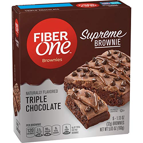 Fiber One Supreme Brownie Triple Chocolate, 5 Count Pack Of 8