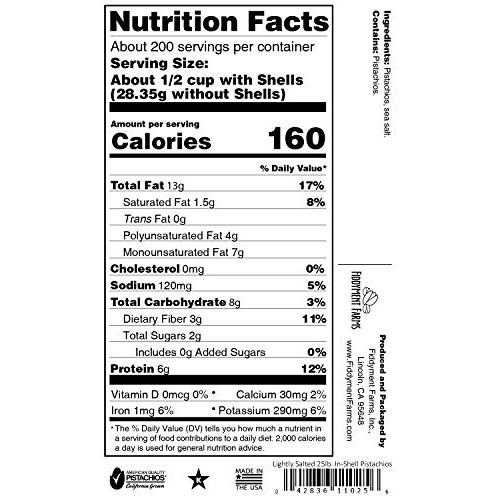 Fiddyment Farms 25 Lbs Salted In-Shell Pistachios