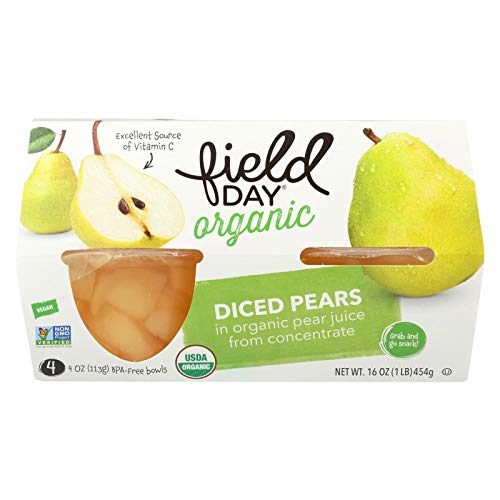 Pears 95 Percent Organic Diced Cup 4 Oz - Pack Of 6 - Spu1019900
