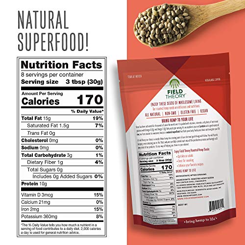 Field Theory Roasted Hemp Seeds, 8 Oz; Plant-Based Protein, Omeg