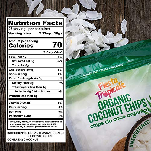 Organic Shredded Coconut Chips Large Coconut Flakes Unsweetene