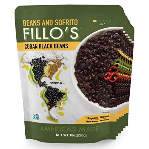 Fillo’S Cuban Black Beans, 6 Count, Ready To Eat Sofrito &Amp; Beans