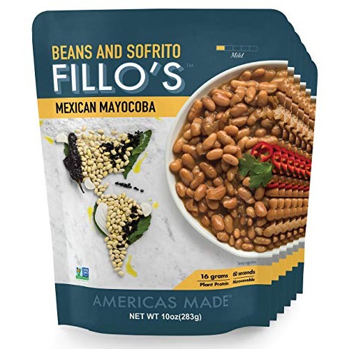 Fillo’S Mexican Mayocoba Beans, Ready To Eat Sofrito Beans, 6 Co