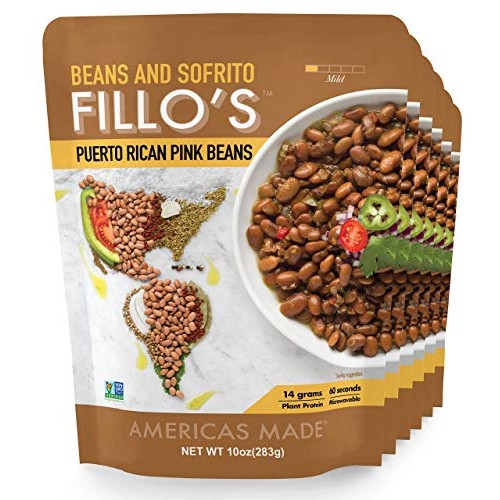 Fillo’S Puerto Rican Pink Beans, Ready To Eat Sofrito Beans, 6 C