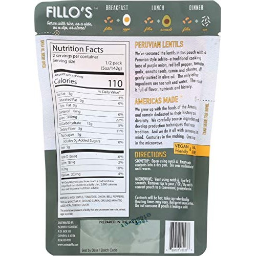 Fillos Peruvian Lentils Beans &Amp; Sofrito, 10 Oz