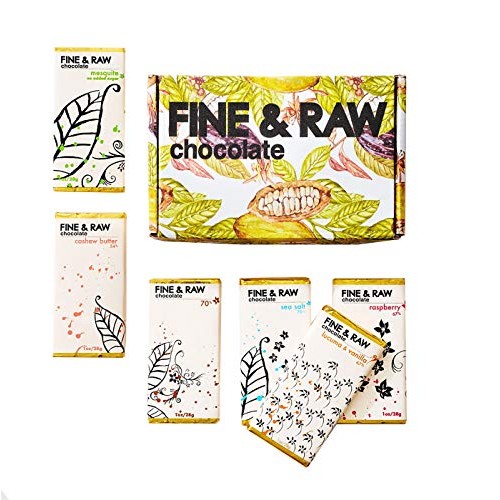 Fine & Raw Organic Dark Chocolate Gift Box – Six 1 Ounce Mini Ve...