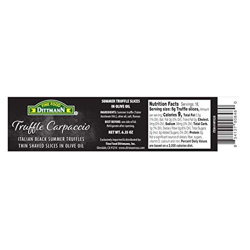100% Italian Black Summer Truffle Carpaccio 2 X 6.35 Oz - Thin