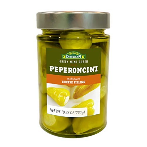 Greek Green Peperoncini Peppers Stuffed With Cream Cheese &Amp; Feta