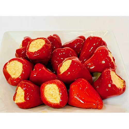 Greek Red Peperoncini Peppers Stuffed With Cream Cheese 10.23Oz