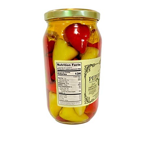 Greek Stuffed Peperoncini Duo - Greek Green And Red Peperoncini