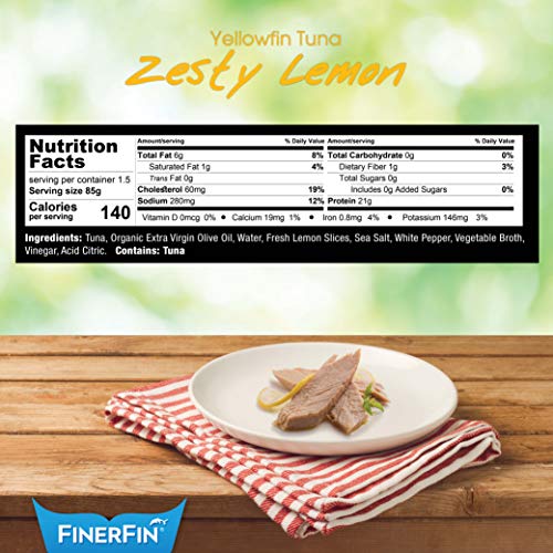 Finerfin Yellowfin Tuna In Organic Olive Oil – Zesty Lemon Flavo