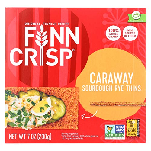 Finn Crisp Caraway Thin Rye Crispbread With Caraway, 7-Ounce Box