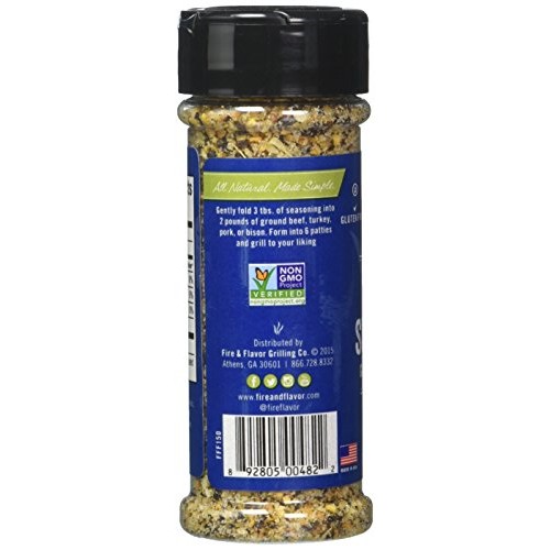 Fire &Amp; Flavor Burger Seasoning, Garlic &Amp; Black Pepper, 2.8 Ounce