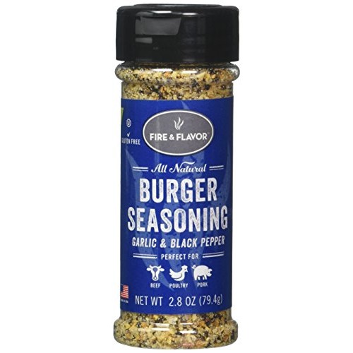 Fire &Amp; Flavor Burger Seasoning, Garlic &Amp; Black Pepper, 2.8 Ounce