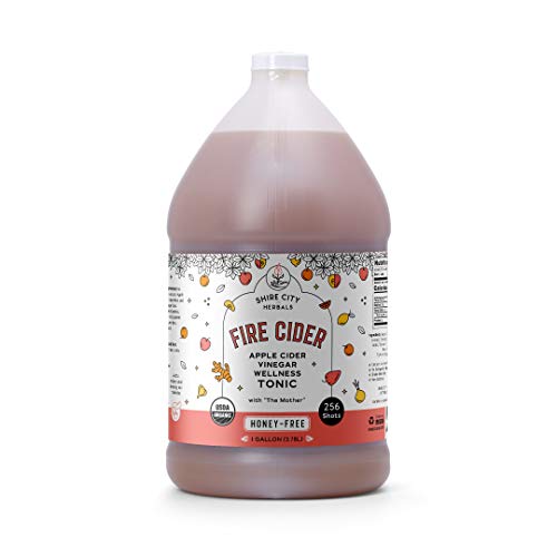 Fire Cider, Tonic, 128 oz gallon, Honey-Free flavor, 256 Daily...