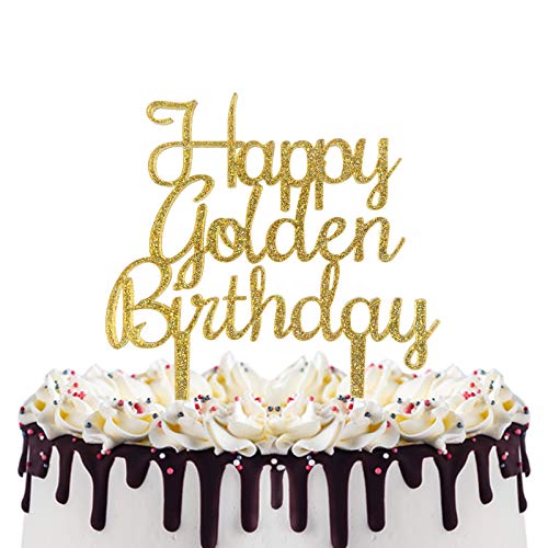 Happy Golden Birthday Cake Topper, 1St Birthday, 21St, 24Th, 25T