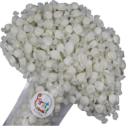 Vanilla Gourmet Salt Water Taffy White Soft Wrapped Chewy Candy