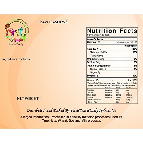 Raw Natural Cashew 3 Pound Bulk Bag