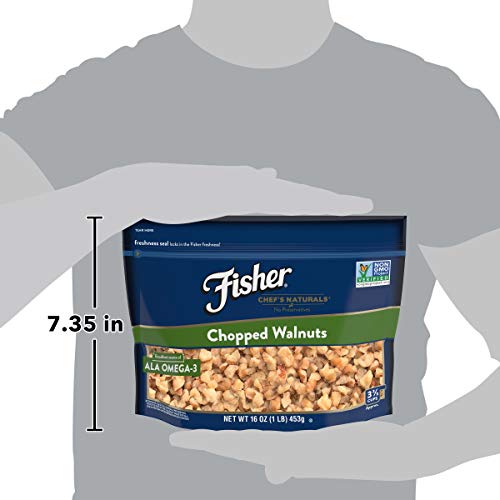 Fisher Chefs Naturals Chopped Walnuts, 16 Oz, Naturally Gluten
