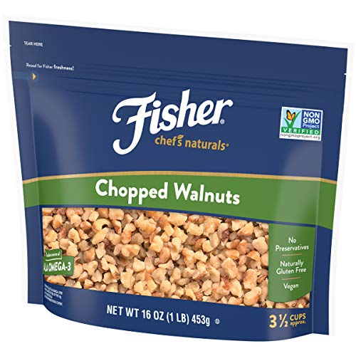 Fisher Chefs Naturals Chopped Walnuts, 16 Oz, Naturally Gluten