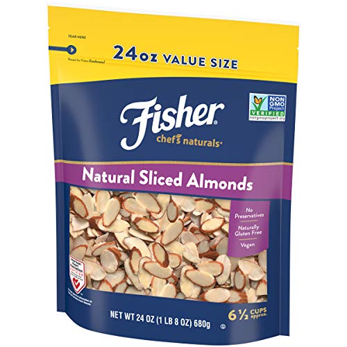 Fisher Chefs Naturals Sliced Almonds, 24 Oz, Naturally Gluten F