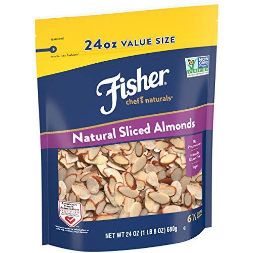 Fisher Chefs Naturals Sliced Almonds, 24 Oz, Naturally Gluten F