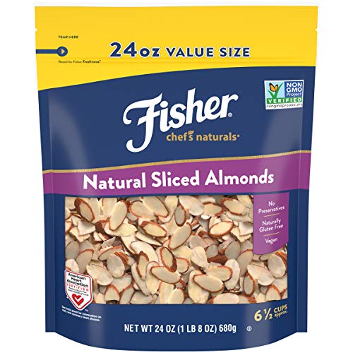Fisher Chefs Naturals Sliced Almonds, 24 Oz, Naturally Gluten F