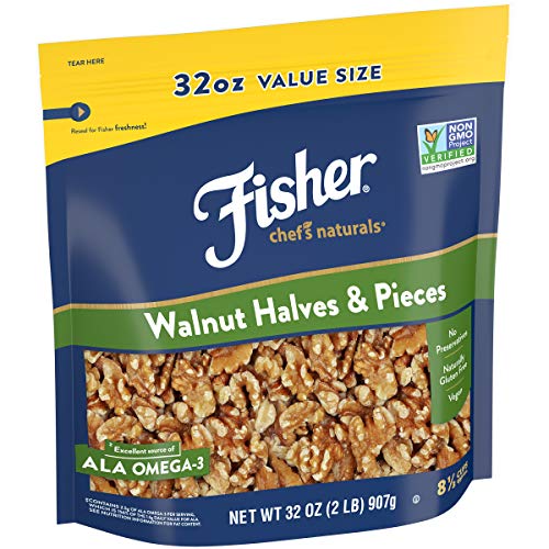 Fisher Chefs Naturals Walnut Halves &Amp; Pieces, 32 Oz, Naturally