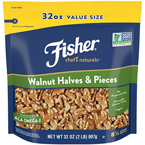 Fisher Chefs Naturals Walnut Halves &Amp; Pieces, 32 Oz, Naturally