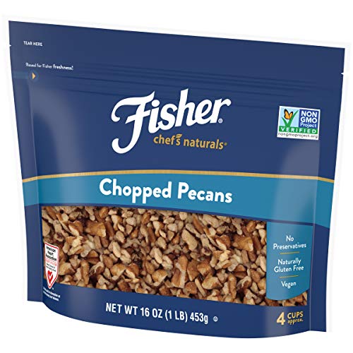 Fisher Chefs Naturals Chopped Pecans, 16 Ounce, Naturally Glute