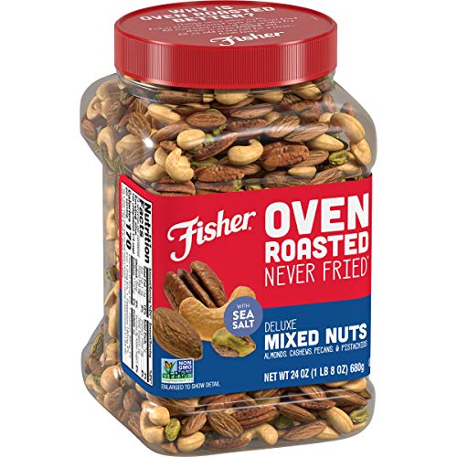Fisher Snack Oven Roasted Never Fried Almonds, Cashews, Pecans,