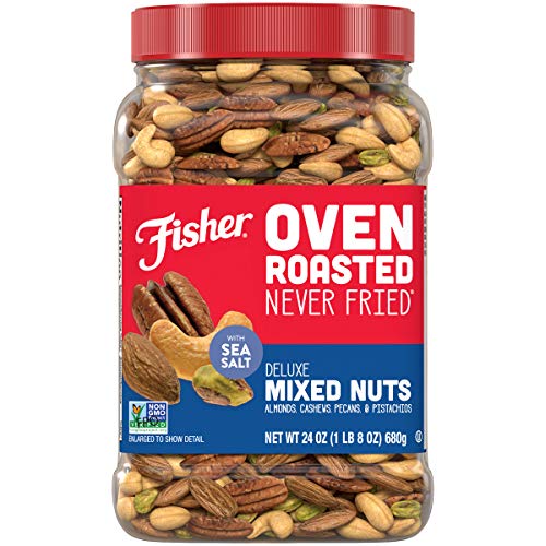 Fisher Snack Oven Roasted Never Fried Almonds, Cashews, Pecans,