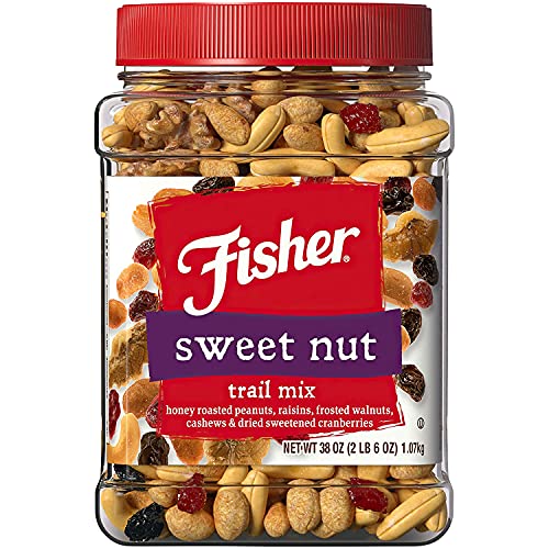 Fisher Snack Sweet Nut Trail Mix, 38 Oz, Honey Roasted Peanuts,