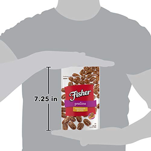 Fisher Snack Praline Pecans Stand-Up, Resealable Bag, 5.5 Oz