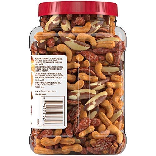 Fisher Snack Deluxe Mixed Nuts, 24 Oz, Cashews, Almonds, Pecans,