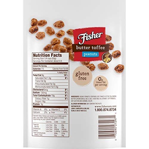 Fisher Snack Fisher Snack Butter Toffee Peanuts, Pack Of 6, 5