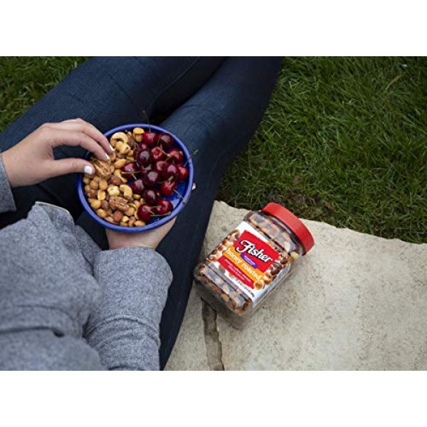 FISHER Snack Mixed Nuts with Peanuts, 24 Oz, Almonds, Cashews, F...