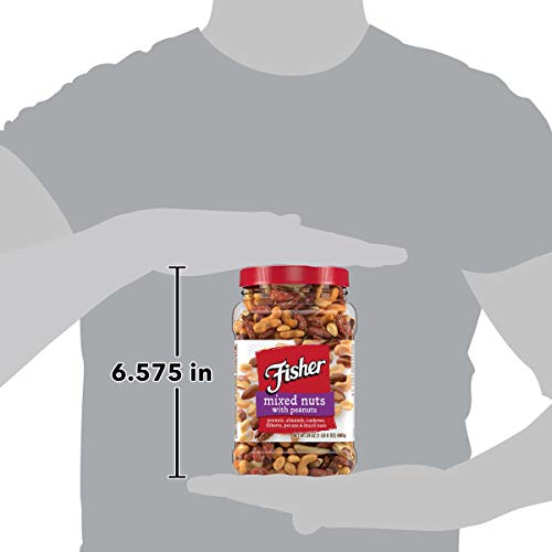 Fisher Snack Mixed Nuts With Peanuts, 24 Oz, Almonds, Cashews, F