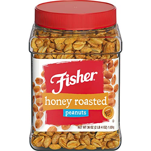 Fisher Snack Honey Roasted Peanuts, 36 Ounces Pack of 6, Made ...