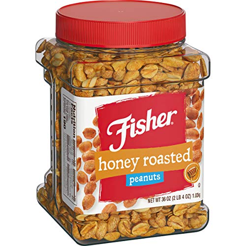Fisher Snack Honey Roasted Peanuts, 36 Ounces Pack of 6, Made ...
