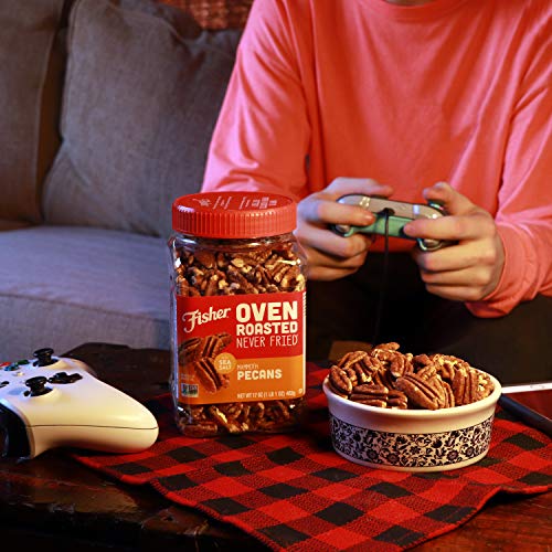 Fisher Snack Oven Roasted Never Fried Mammoth Pecans, 17 Ounces,...