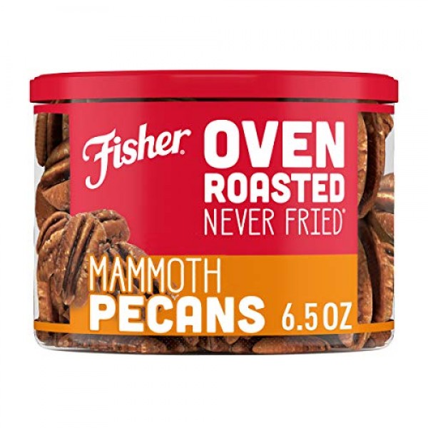 Fisher Snack Oven Roasted Never Fried Mammoth Pecans, 6.65 Oz, M