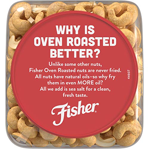 Fisher Snack Oven Roasted Never Fried Whole Cashews, 24 Oz, Made