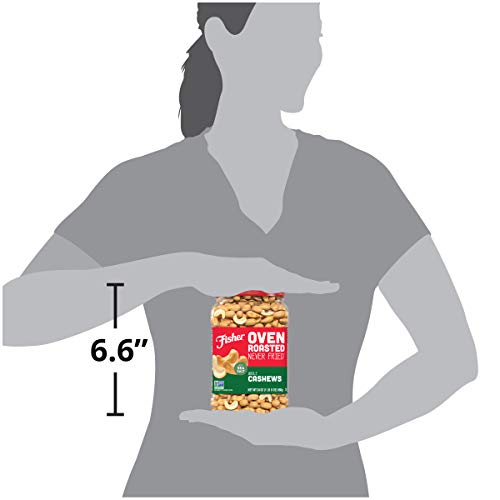 Fisher Snack Oven Roasted Never Fried Whole Cashews, 24 Oz, Made