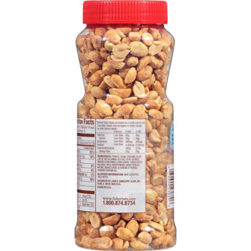 Fisher Snack Sea Salt Dry Roasted Peanuts, 14 Oz