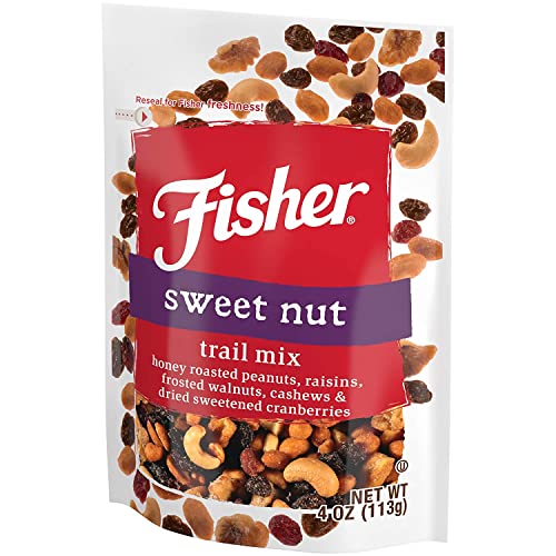 Fisher Snack Sweet Nut Trail Mix, Honey Roasted Peanuts, Raisins...