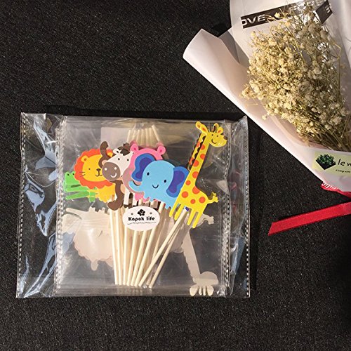 Fishmm 21Pcs Cute Zoo Animal Cupcake Toppers Picks,Jungle Animal