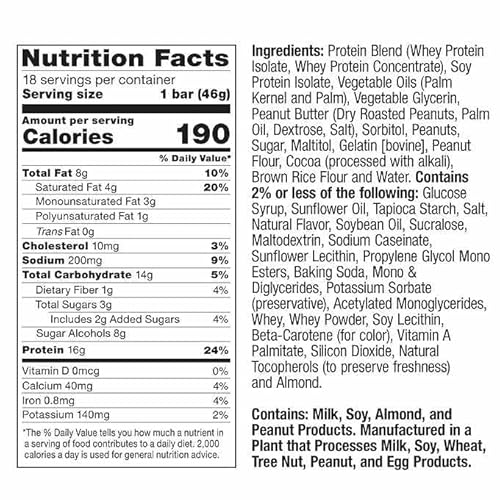 Chef Robert Irvine’s Fitcrunch Whey Protein Bars, 18-count, 1.62...