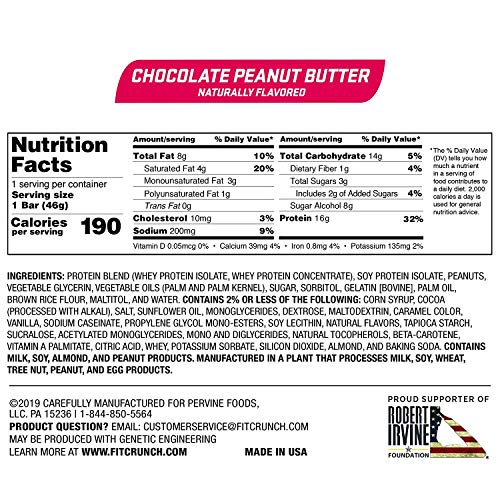 Fitcrunch Protein Bars, Snack Size Value Pack, Gluten Free, Made