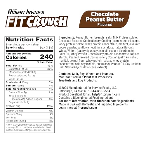 FITCRUNCH Wafer Protein Bars, Designed by Robert Irvine, 16g of ...
